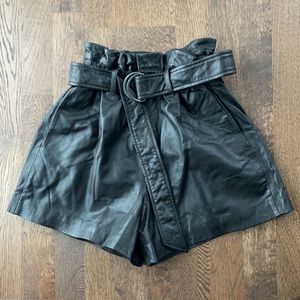 Leather shorts